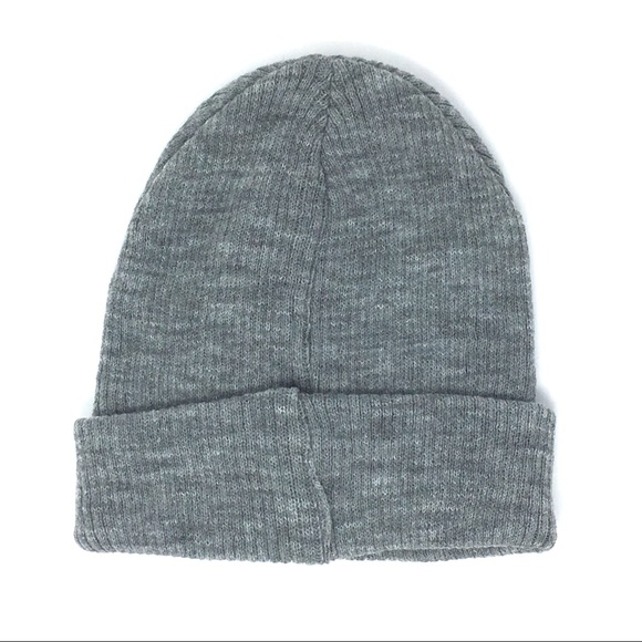 MUDD Gray Knit Beanie Blue Basic Embroidery Unisex - Picture 5 of 6